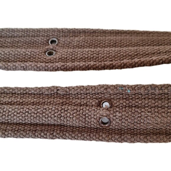 GREEN WOVEN BELT WITH LEATHER - Picture 6 of 7